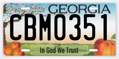 GA license plate CBM0351