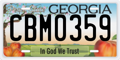 GA license plate CBM0359