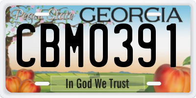 GA license plate CBM0391