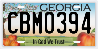 GA license plate CBM0394