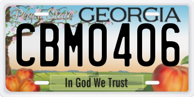 GA license plate CBM0406