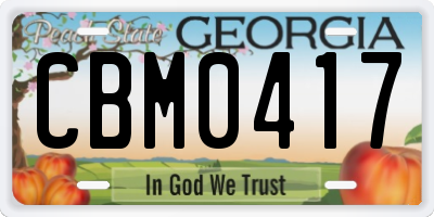 GA license plate CBM0417