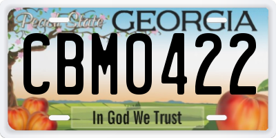 GA license plate CBM0422