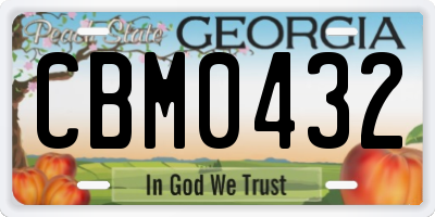GA license plate CBM0432
