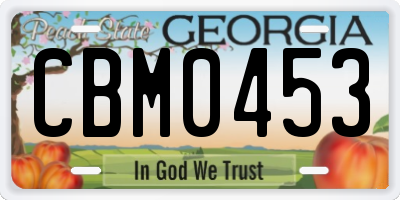 GA license plate CBM0453