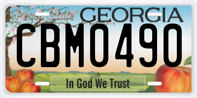 GA license plate CBM0490