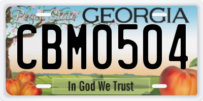 GA license plate CBM0504