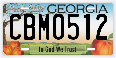 GA license plate CBM0512