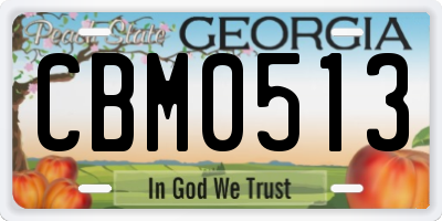 GA license plate CBM0513