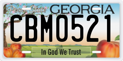 GA license plate CBM0521