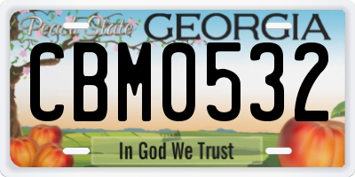 GA license plate CBM0532