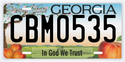 GA license plate CBM0535