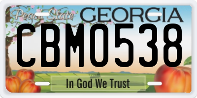 GA license plate CBM0538