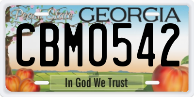 GA license plate CBM0542