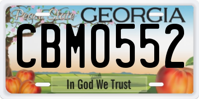 GA license plate CBM0552