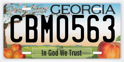 GA license plate CBM0563