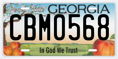 GA license plate CBM0568