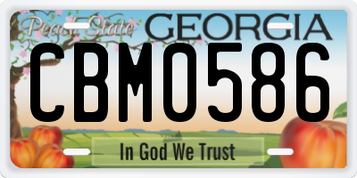 GA license plate CBM0586