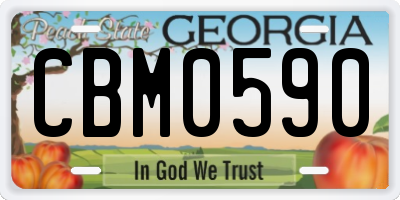 GA license plate CBM0590