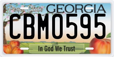 GA license plate CBM0595