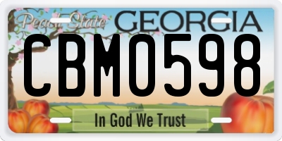 GA license plate CBM0598