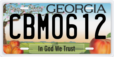 GA license plate CBM0612