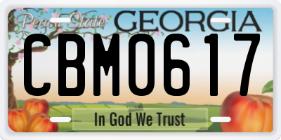 GA license plate CBM0617