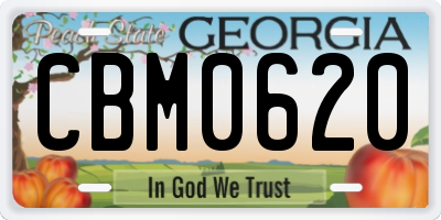 GA license plate CBM0620