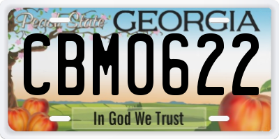GA license plate CBM0622