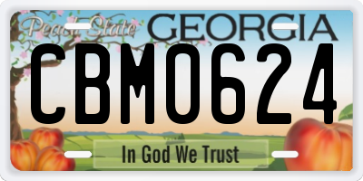 GA license plate CBM0624