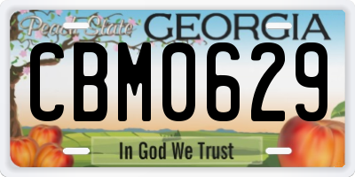GA license plate CBM0629
