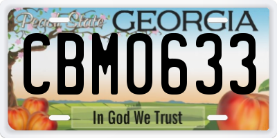 GA license plate CBM0633