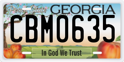 GA license plate CBM0635