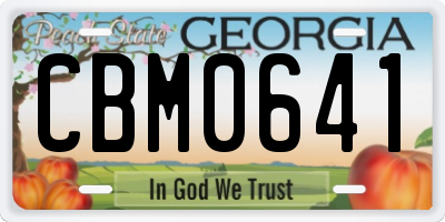 GA license plate CBM0641