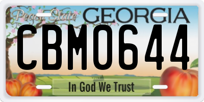 GA license plate CBM0644