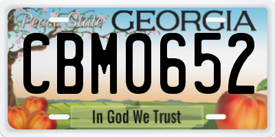 GA license plate CBM0652
