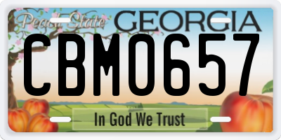 GA license plate CBM0657