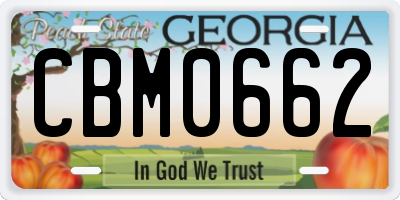 GA license plate CBM0662