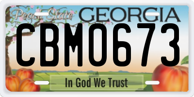 GA license plate CBM0673
