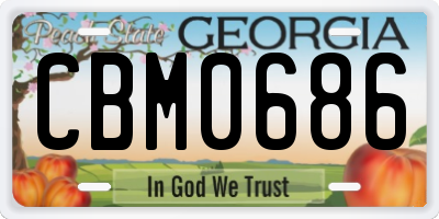 GA license plate CBM0686