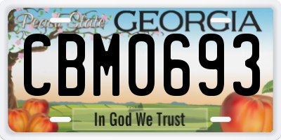 GA license plate CBM0693