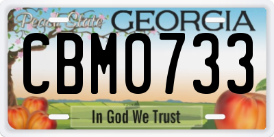 GA license plate CBM0733