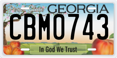 GA license plate CBM0743