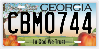 GA license plate CBM0744
