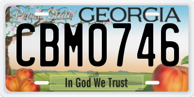 GA license plate CBM0746