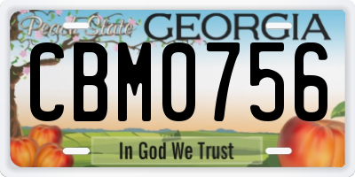 GA license plate CBM0756
