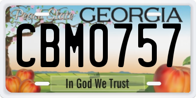 GA license plate CBM0757