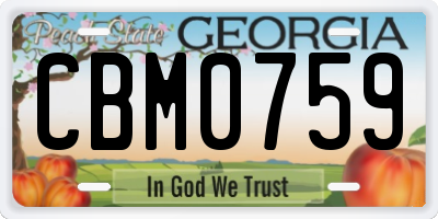 GA license plate CBM0759