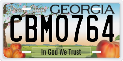 GA license plate CBM0764