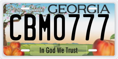 GA license plate CBM0777